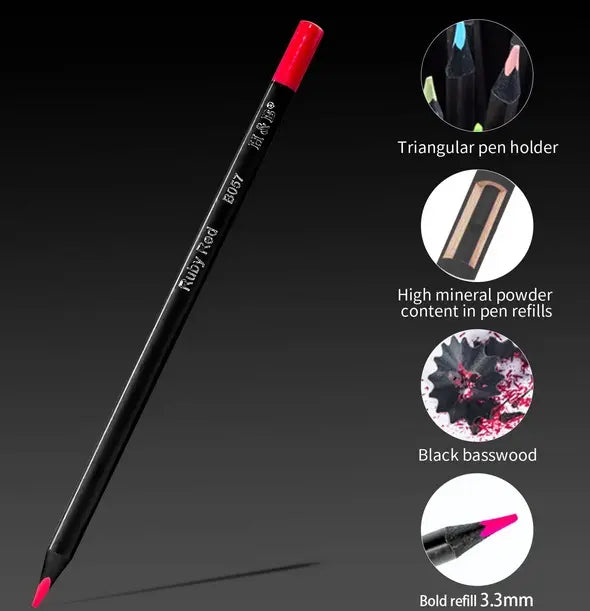 Lápices Soft Profesionales Set 50 Colores Black Edition