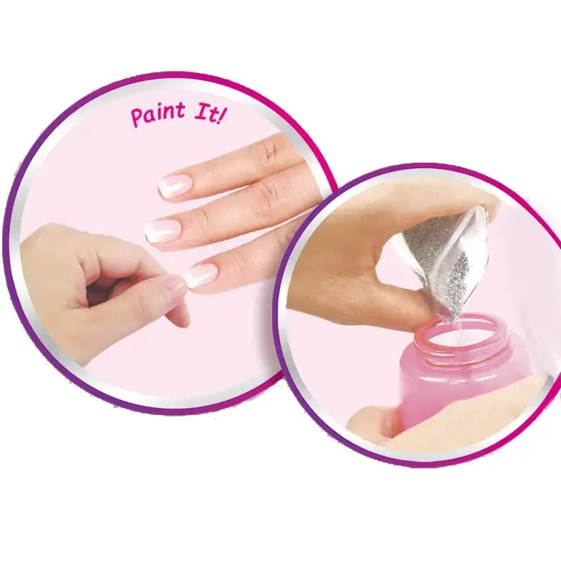 Set Manicure Pinta Uñas Con Dispensador De Glitter Juguete