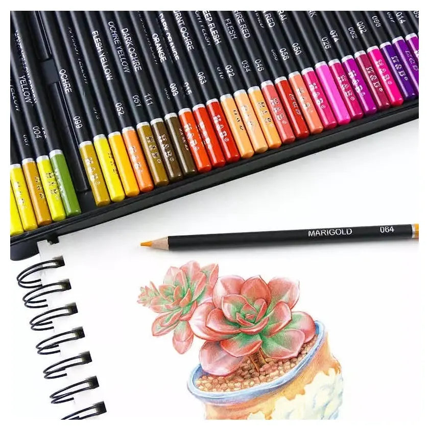 Set 72 Lapices Colores Arte Profesional Dibujo Caja Metalica