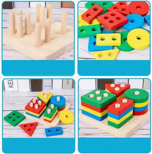 Juguetes Didácticos De Madera Para Niños Montessori Pack 8
