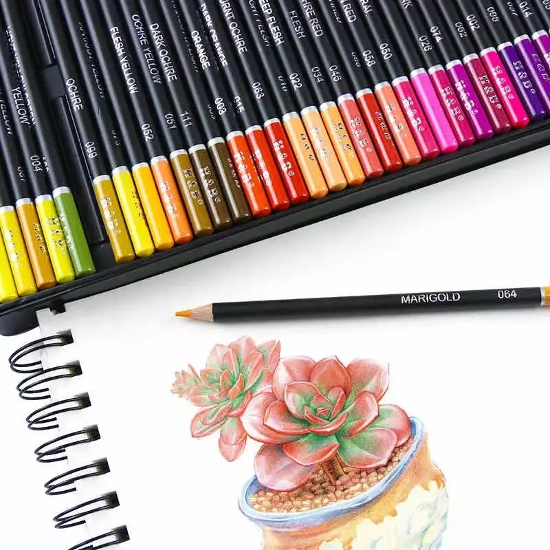 Set 72 Lapices Colores Arte Profesional Dibujo Caja Metalica