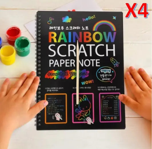 Libreta Raspable Scratch Arte Rascar Y Raspar Pack 4 Unid