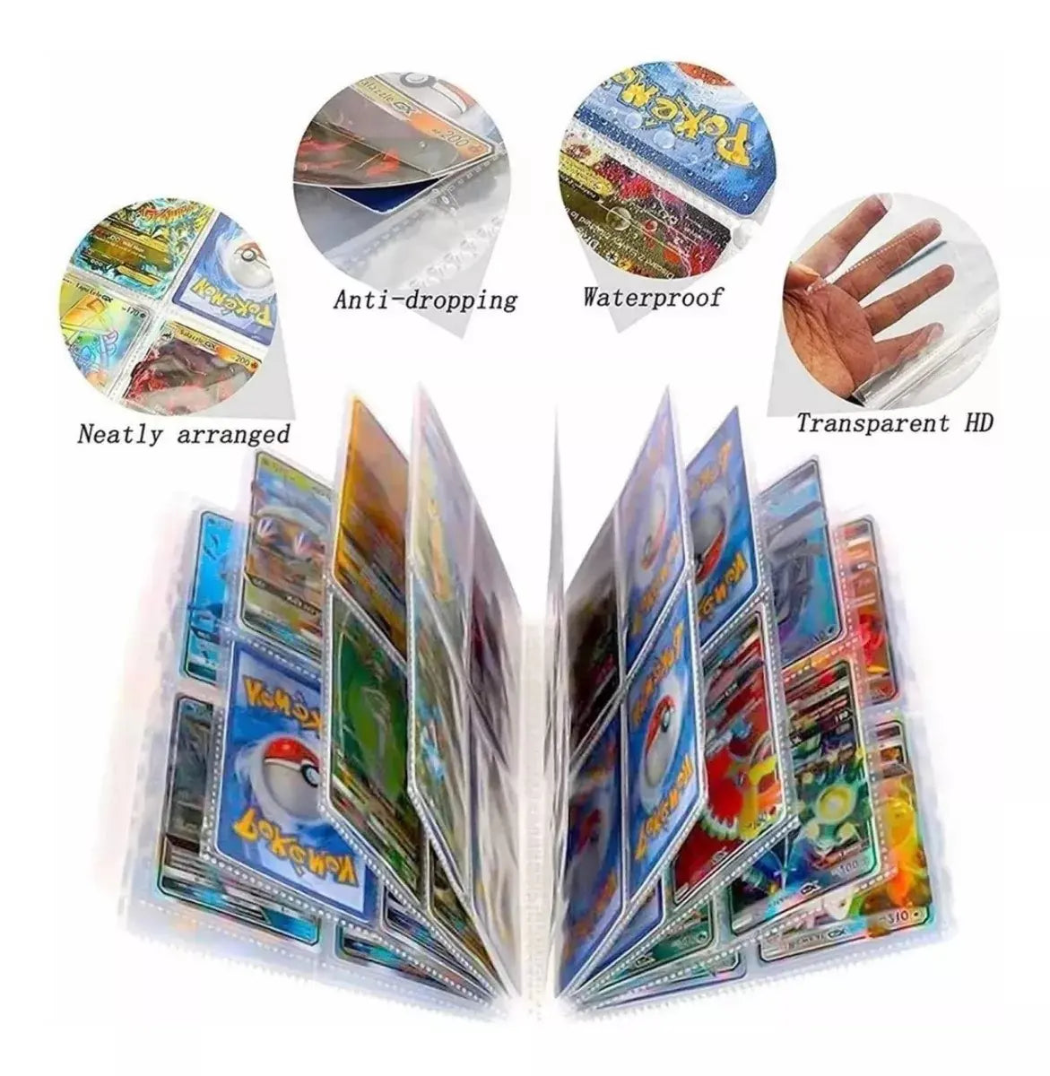 Carpeta Álbum 240 Cartas 4 Bolsillos X Hoja Pokemon Pikachu