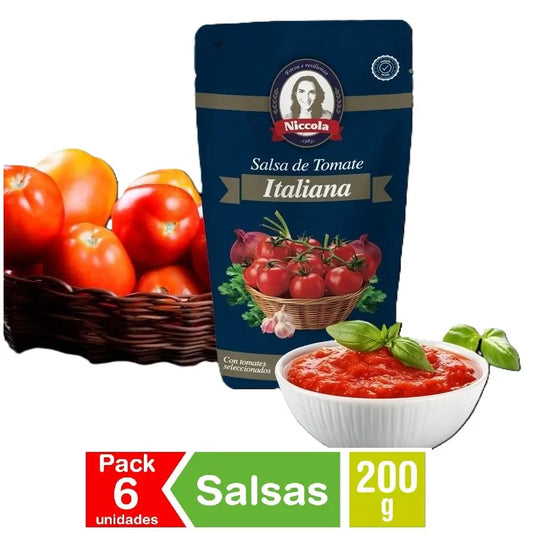 Salsa De Tomate Niccola 200 Gr C/u. Pack 6 Unidades