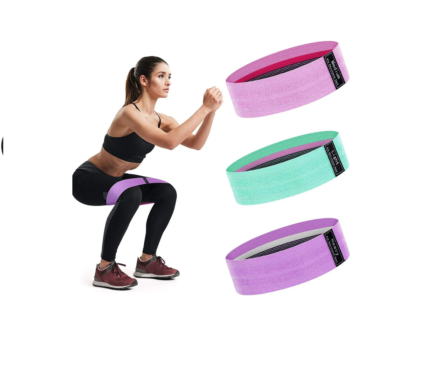 Set 3 Bandas Ligas Tela Elásticas De Resistencia Entrenamien