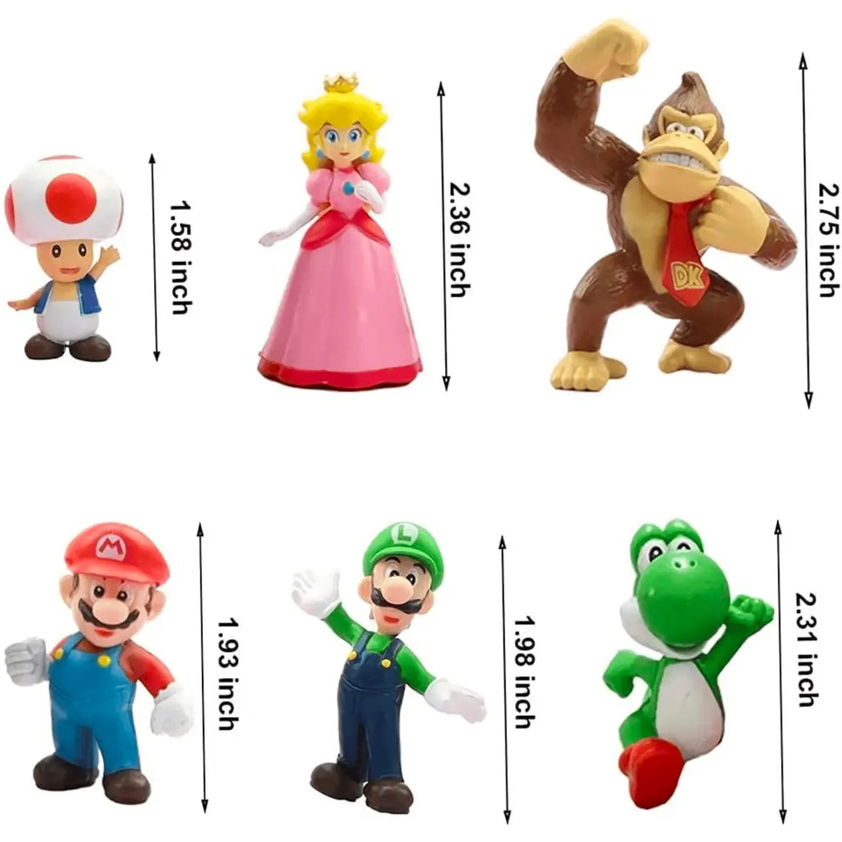 Set De 6 Figuras Super Mario Bros 4-7 Cm