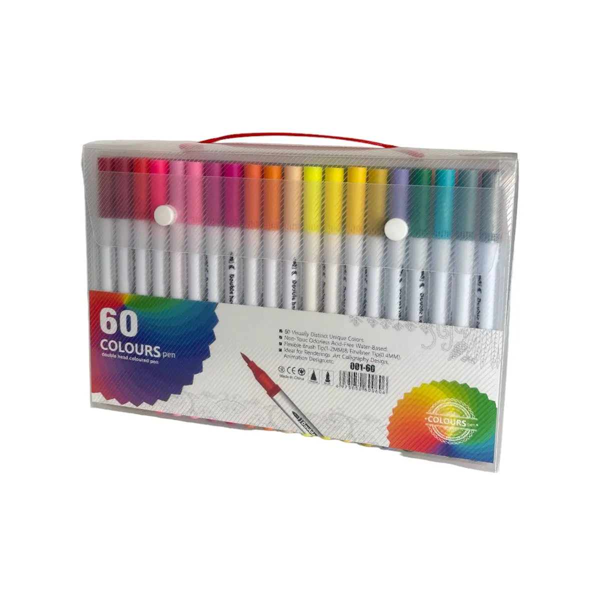 Libro Para Colorear Mandala + Maleta 60 Lápices Doble Punta
