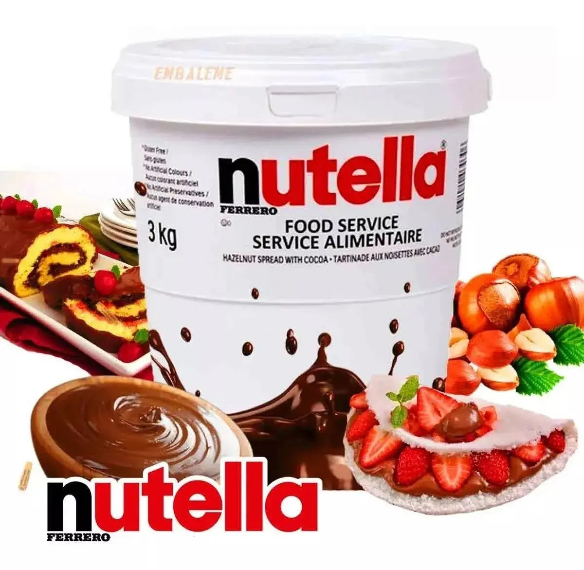 Pack X2 Nutella Balde 3kg Cada Uno Ferrero Food Service