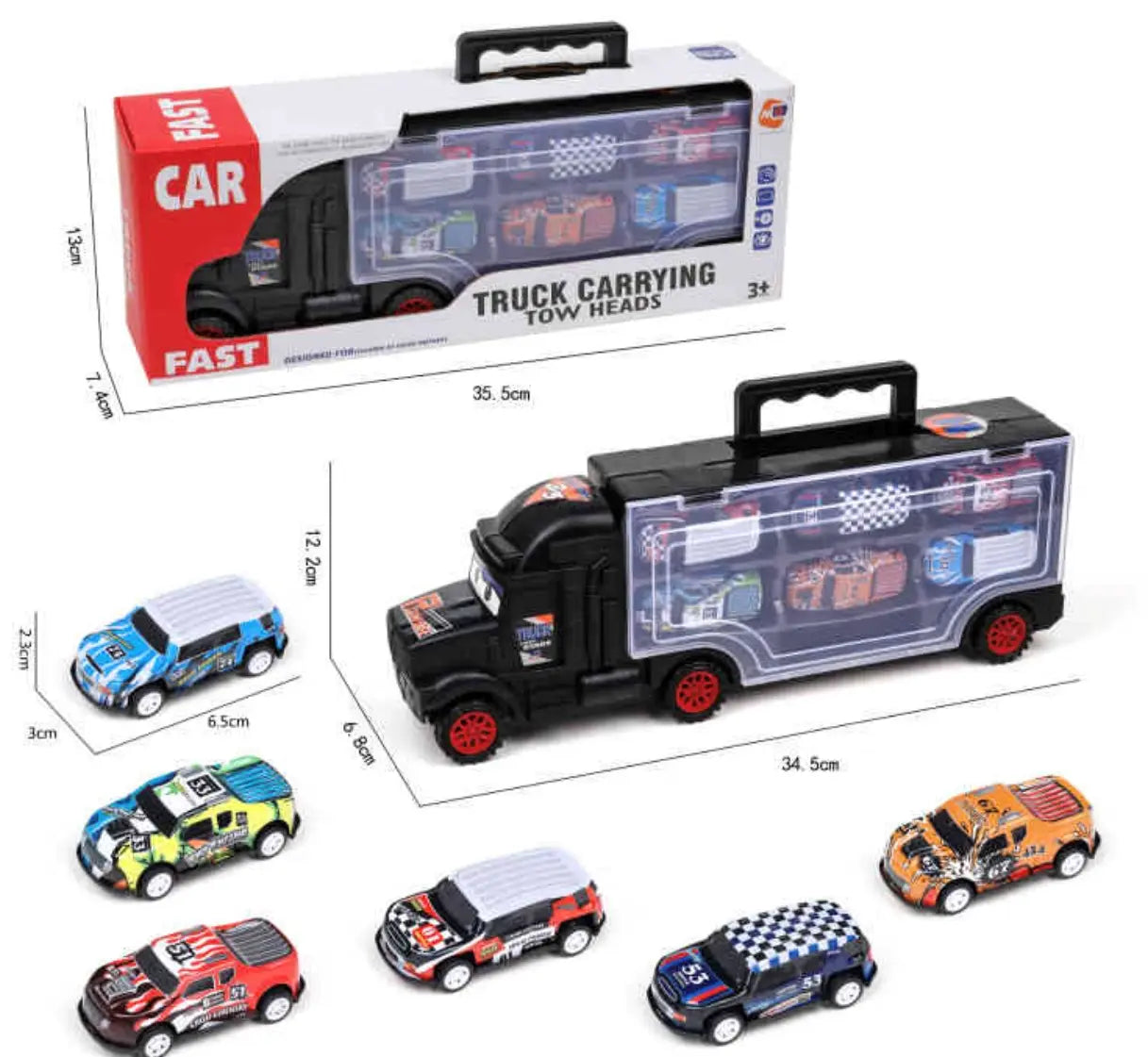 Camión Transportador Autos Maleta Incluye 6 Autos Juguete