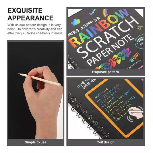 Libreta Raspable Scratch Arte Rascar Y Raspar Pack 4 Unid