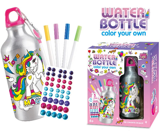 Botella De Agua Unicornio Manualidad Decorar Regalo Niña