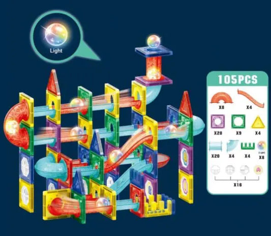 Set De Construcción 105 Piezas Magnéticas Blocks Luminosos
