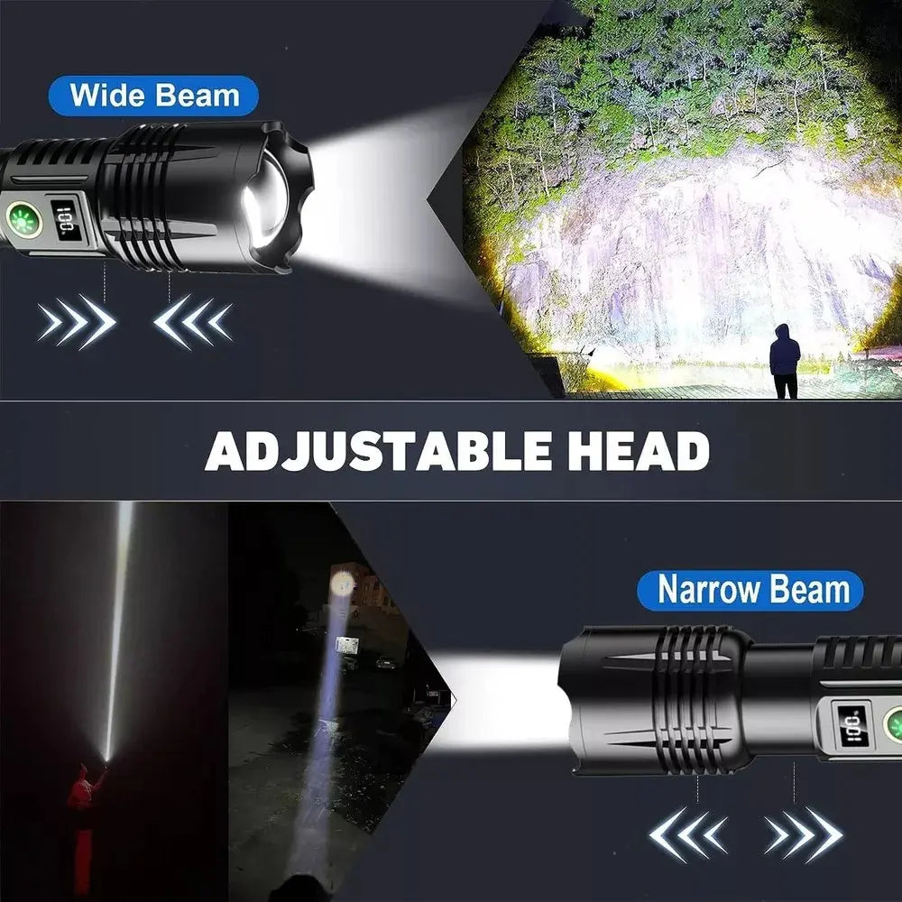 Linterna Táctica Led Brillante Recargable Tipo Usb-c  Zoom