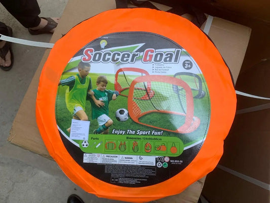 Arcos Futbol Infantil X2 Unidades Autoarmable Pelota Y Bolso