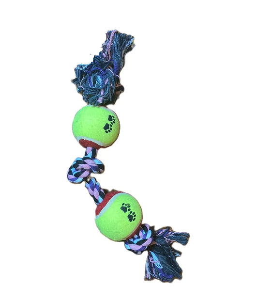 Juguete Para Perro Cuerda De Algodón Y 2 Pelotas De Tenis