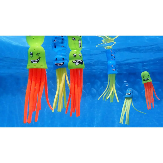 Set De Buceo 6 Calamares Para Piscina Juego Verano Niños