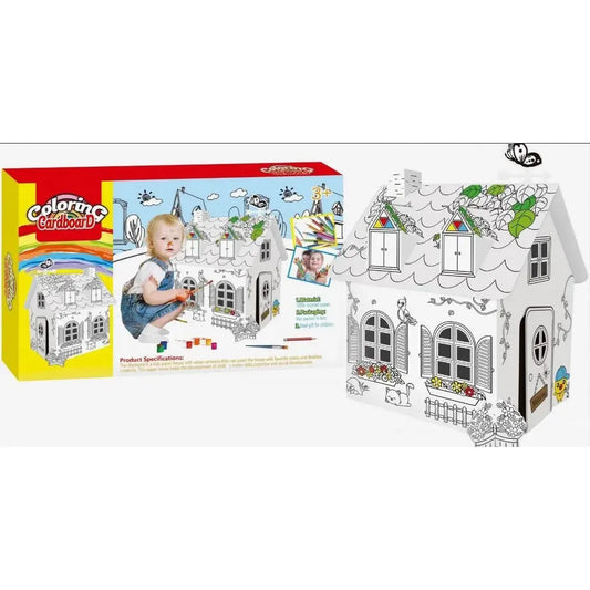 Casa De Cartón Para Pintar Manualidad Niños