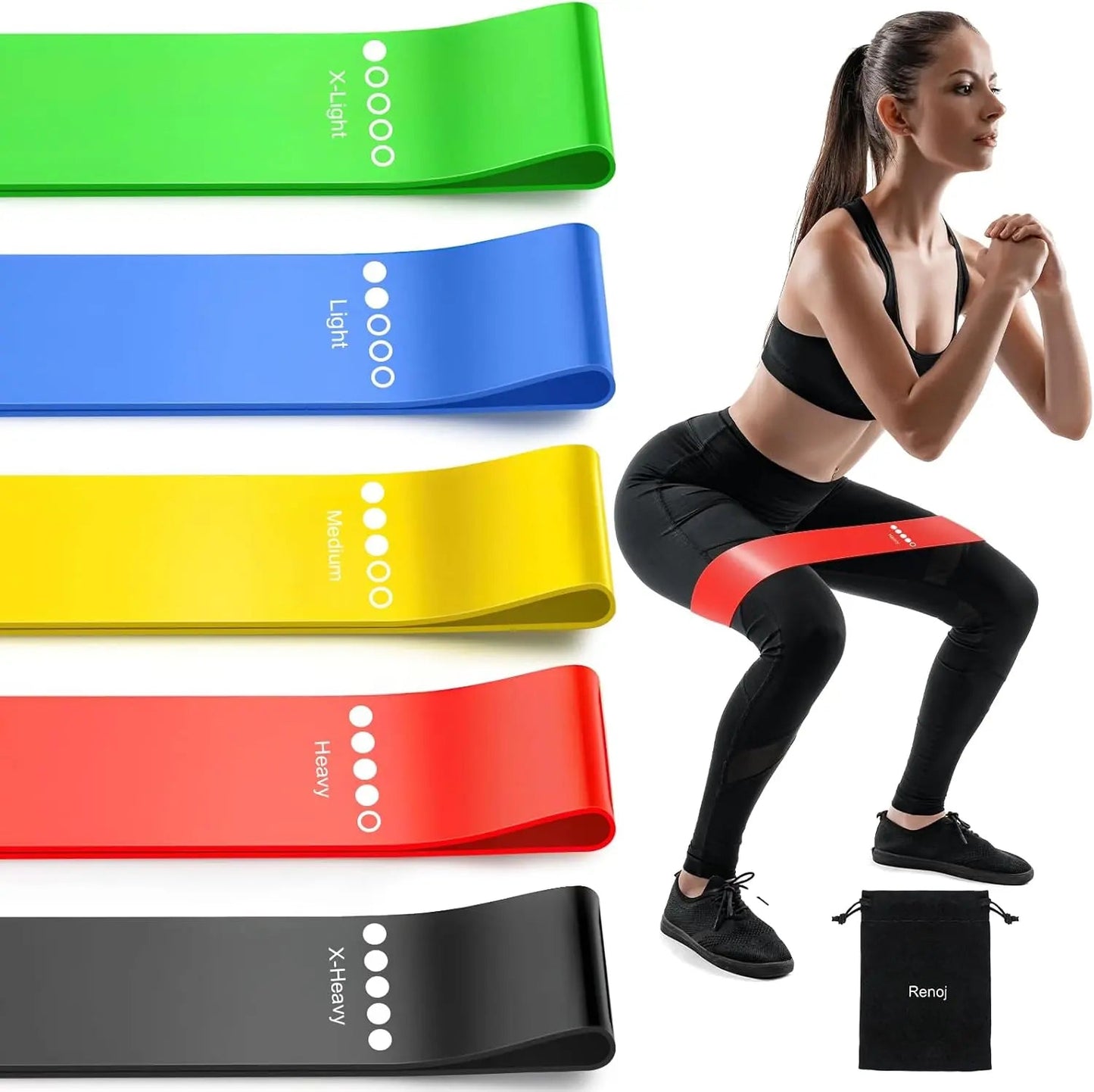 Pack X5 Banda Elástica Resistencia Ejercicio Deporte Trainin