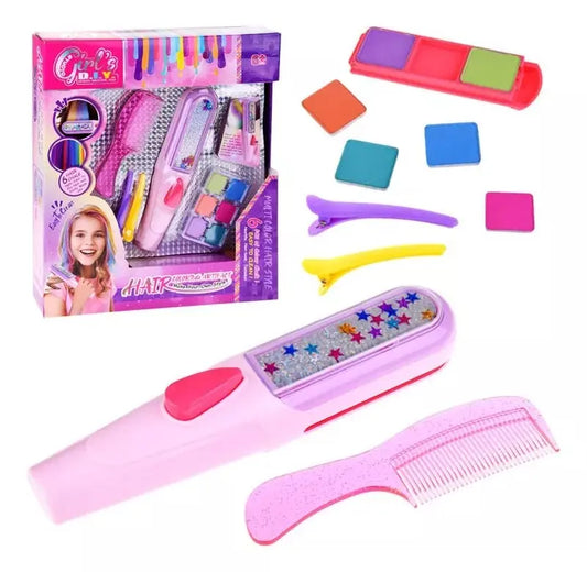 Set Juguete Pintura Para El Pelo Tipo Tiza Colores Niña