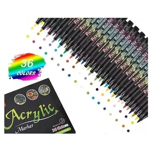 Marcador Acrilico De Pintura Acrílica Brush Tip 36 Unidades
