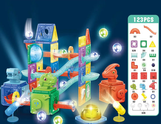 Bloques De Construcción Magnéticos Luminoso 123 Pcs Iman