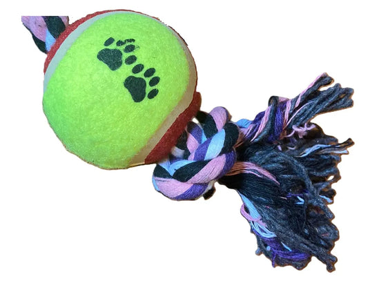 Juguete Para Perro Cuerda De Algodón Y 2 Pelotas De Tenis
