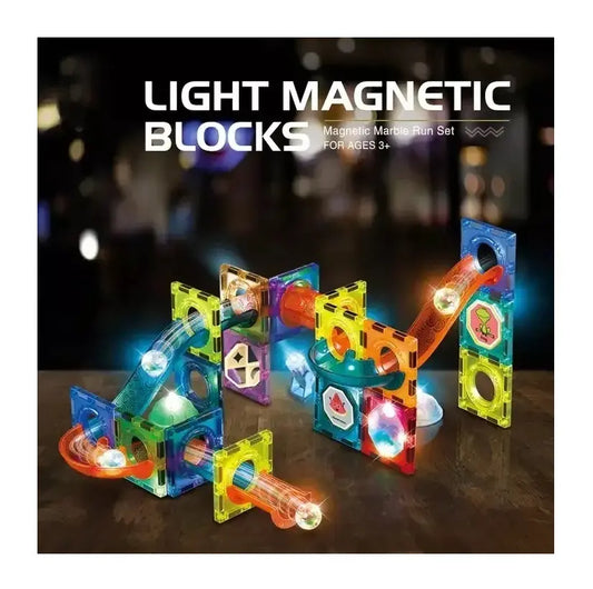 Set De Construcción 40 Piezas Magnéticas Blocks Luminosos