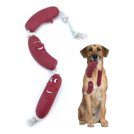 Juguete Mordedor Tipo Salchicha De Silicona Para Mascotas