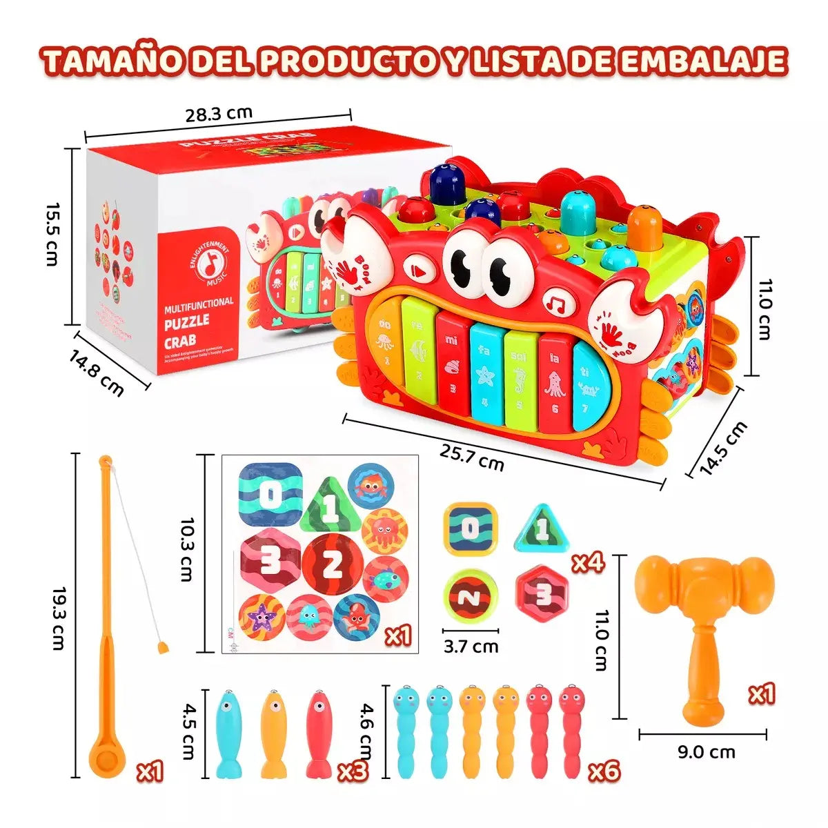 Juguete Didáctico Montessori Para Bebé Luz Y Musica 15 En 1