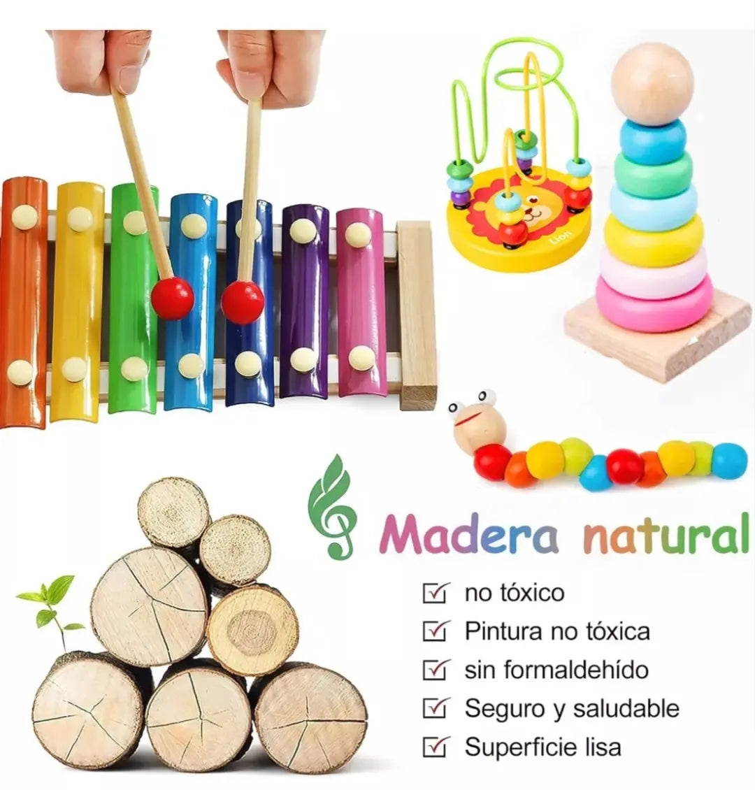 Juguetes Didácticos De Madera Para Niños Montessori Pack 8
