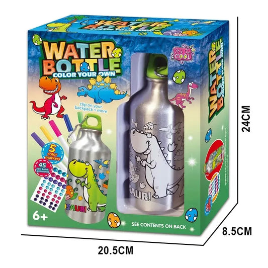 Botella De Agua Dinosaurio Manualidad Decorar Regalo Niño