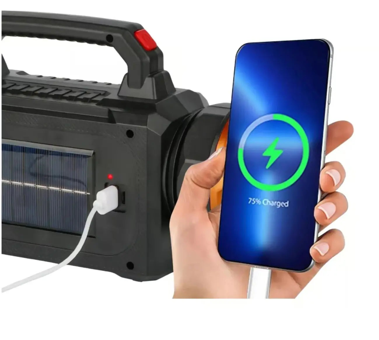 Linterna Solar 3 En 1 Usb Recargable Powerbank Foco Led