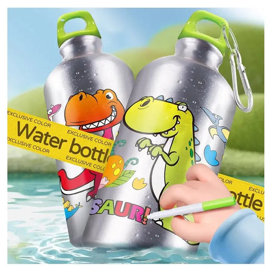 Botella De Agua Dinosaurio Manualidad Decorar Regalo Niño