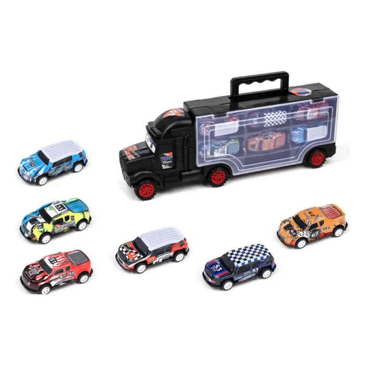 Camión Transportador Autos Maleta Incluye 6 Autos Juguete