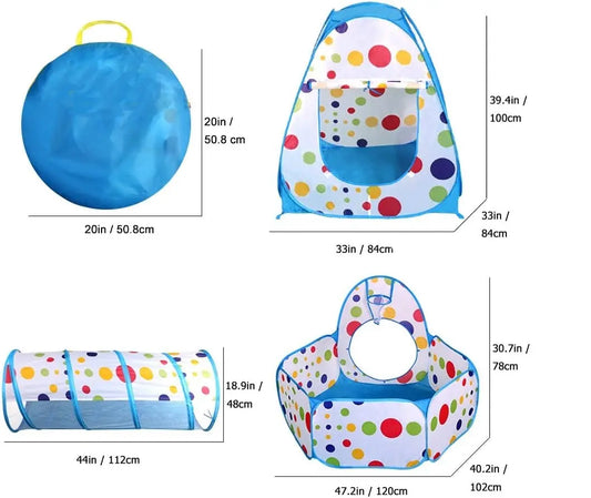 Carpa Piscina Para Pelotas Tunel Castillo Niños Plegable