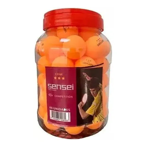 Pelotas De Ping Pong Sensei® 3 Estrellas - Frasco 60 Unid