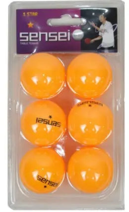 Set 6 Pelotas Ping Pong 1 Estrella Sensei - Tenis De Mesa