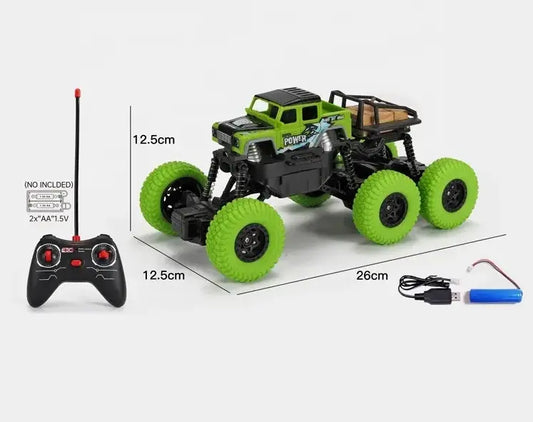 Auto A Control Remoto Con 6 Ruedas Grandes - Verde