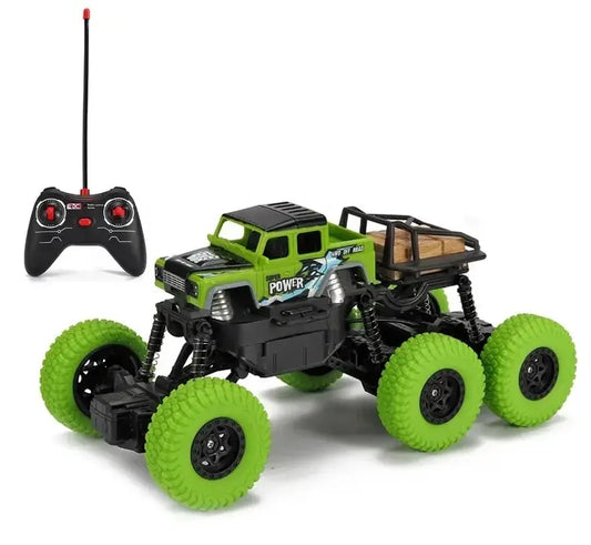 Auto A Control Remoto Con 6 Ruedas Grandes - Verde